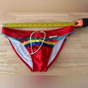 Bang! Men’s Red Multicolor Swim Briefs size Small